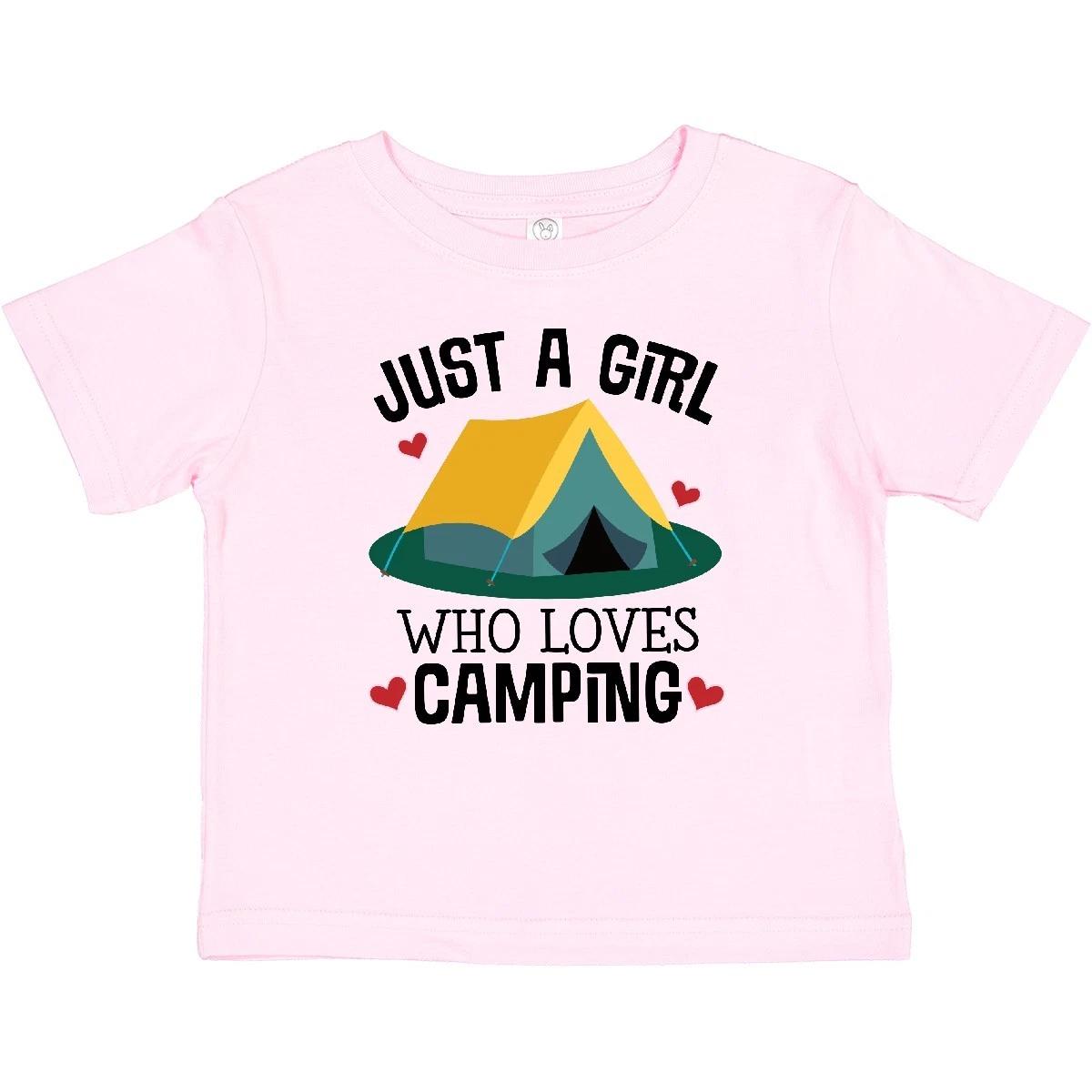 Inktastic Just A Girl Who Loves Camping Baby T-Shirt Hiking Hiker Clothing Tees 140