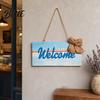Retro Wooden Sign Welcome Decorative Sign Mediterranean Style Long-lasting Door Decoration Wall Mounted