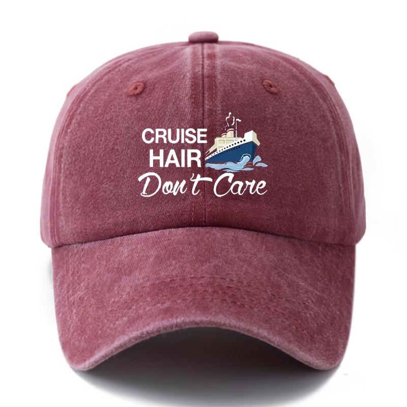 MAKEFGE Unisex Polyester Baseball Cap Casual Cruise Hair Dont Care Print Adjustable HipHop Hat with Curved Brim One Size