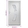 VidaXL Porte d'entrée Blanc 108x208 cm PVC 3187925
