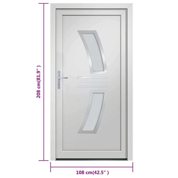 VidaXL Porte d'entrée Blanc 108x208 cm PVC 3187925