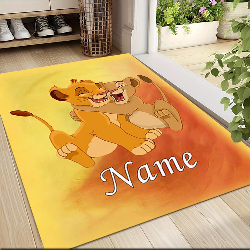 Custom Name Lion Sunset Majesty Carpet Rug Customizable Soft Washable Anti-Slip Home Living Room Sofa Mats Personalized Rug. 0909306