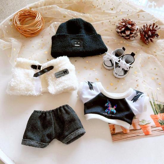 1 Set Cute Soft Stylish Accessory Dress-up Toys Vest Jacket Pants 20cm Cotton Doll Clothes Girls Gift Top