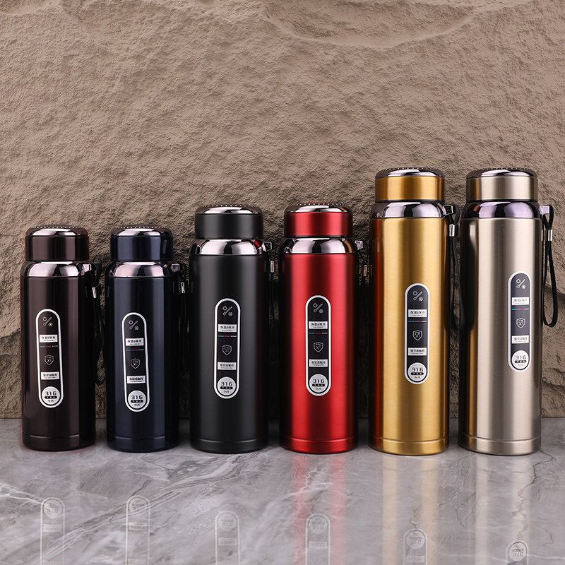 316 Steel Large-Capacity Thermos Cup for Men and Women with Filter Tea Cup Adult Business Portable Large Cup Gift Cup 600