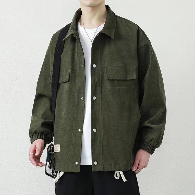 Jacke Herren Frühling und Herbst Amerikanischer Lockerer Top Herren Trendmarke Lässig Hübsch Revers Jugendjacke Herren