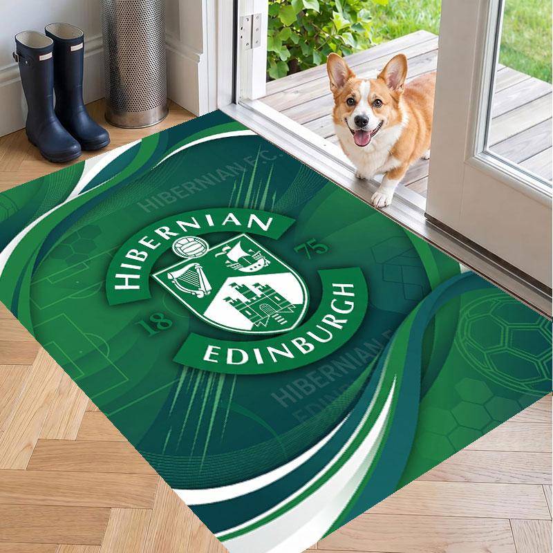 Yumuşak Zemin Halısı Hibernian FC Desenli Alan Halısı Ev Odası Dekorasyonu İçin Dekoratif Mat