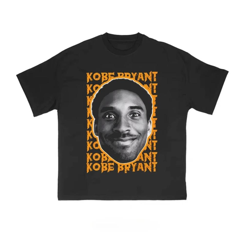 Kobe Bryant Portrait T-Shirt, Black & White Signature Graphic Tee, Basketball Legend Merch, Soft Unisex Casual Top, Ideal Gift for Fans