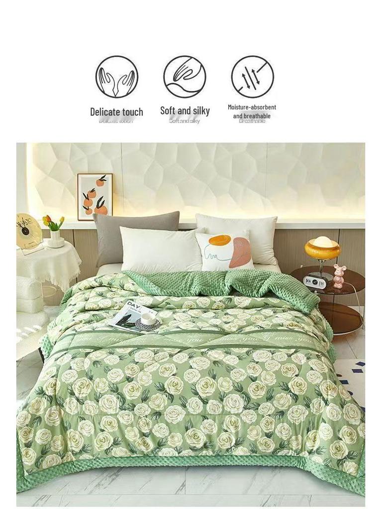 Popular Class A Bean Velvet 3D Massage Quilt – Four Seasons, Lightweight, and Warm for Home or Dormitory Use