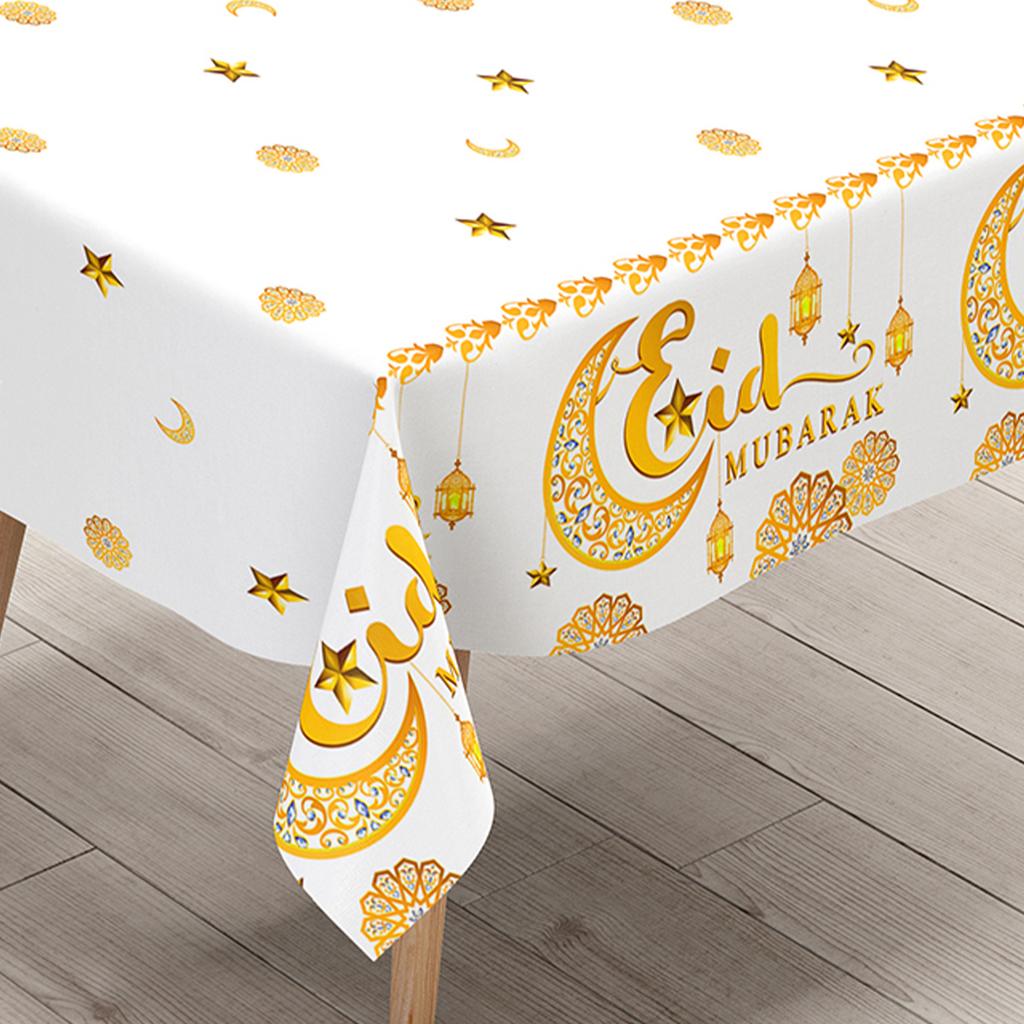 Eid Mubarak Tablecloths Ramadan Decoration for Home 2025 Islamic Muslim Party Decor Ramadan Tableware Supplies Eid Al Adha Gift