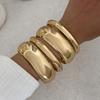 4 Pcs/Set Hip Hop Glossy Metal Stacking Bangles for Women Punk Round Arm Bracelets Daily Party Wear Hand Jewelry Gifts 2026 New
