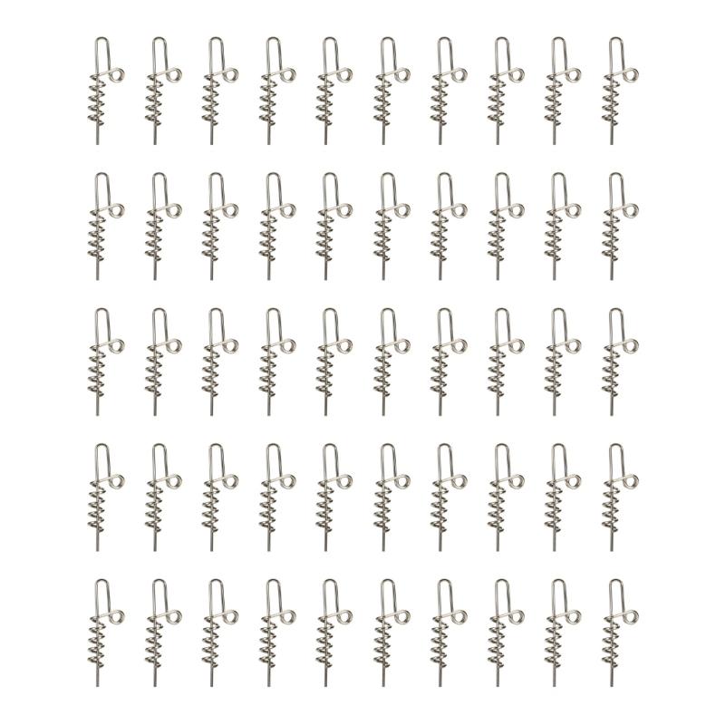 50 шт./комплект Рыболовные приманки Защелка-пружина Соединитель для приманок Пружинная игла Винтовой крючок small