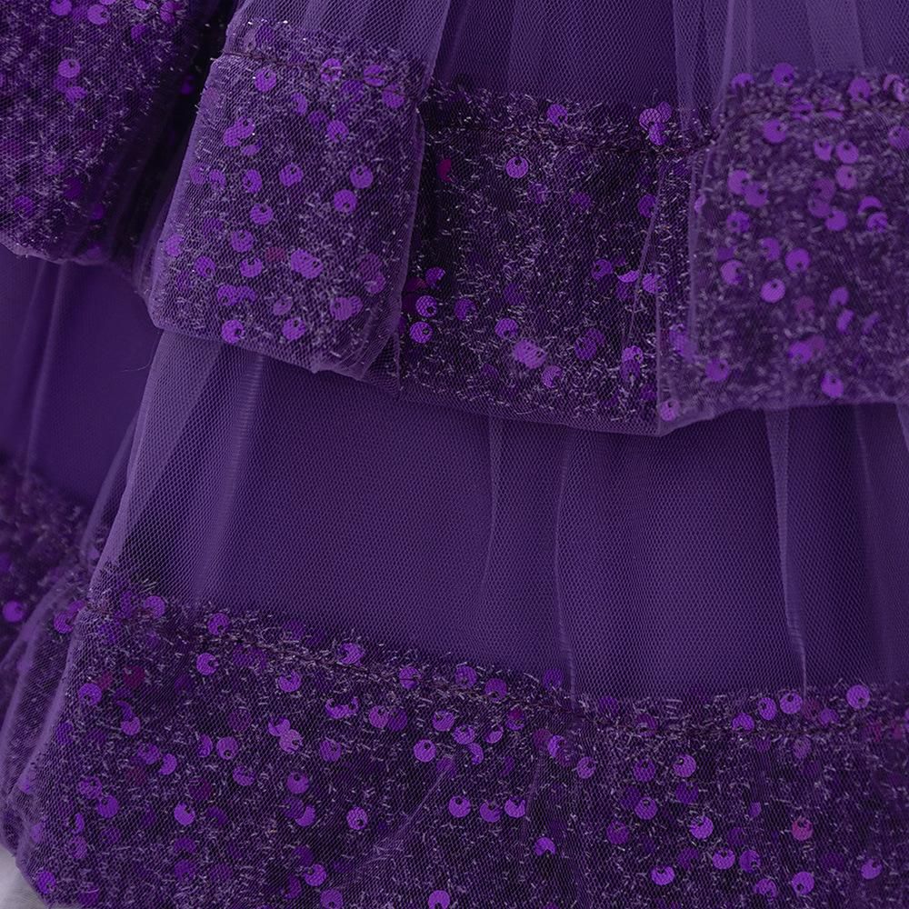 Robe de princesse en tulle à paillettes et nœud pour le premier anniversaire de bébé fille, pour banquet et baptême