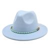 Chain Woolen British Retro Jazz Hat Big-Brimmed Top Hat Woolen Hat Retro Big-Brimmed Hat White Top Hat