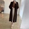 Women Faux Mink Long Cardigan Oversized Knit Coat Soft Plush Knee Length Duster Lounge Wrap