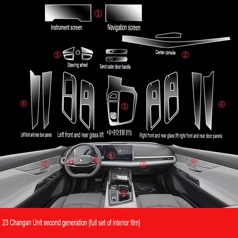 For changan UNIT UNI-T  2024 2025 Tpu Transparent Film Car Interior Sticker Center Console Navigation Screen Car Accessories