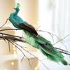 Langschwänziger Weihnachts-Pfau-Schmuck Glitzernder Feder-Pfau-Vogel Figur Feiertagsausstellung