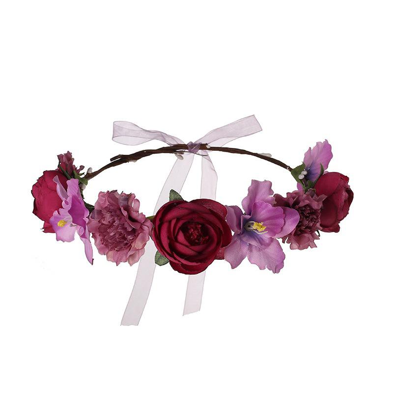 Braut Boho große Blume Stirnband Girlande Festival Hochzeit Krone Reben Haarband