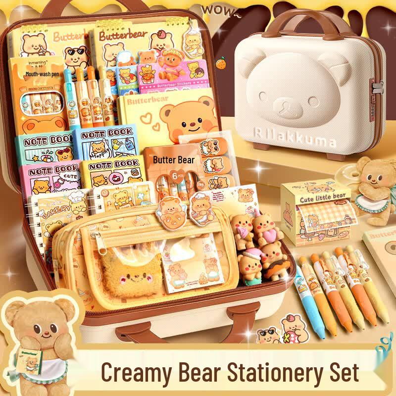 Shu Xing Yellow Cream Bear IP Stationery Gift Set