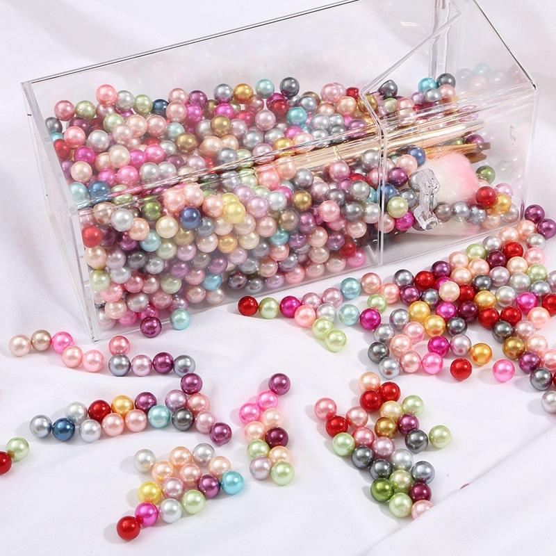 3-10 Mm Nieporowate ABS Kolor Imitacja Perły Luźne Koraliki DIY Ręcznie Robione Akcesoria do Wypełniania Klejem Kroplowym Materiał Dekoracyjne Akcesoria