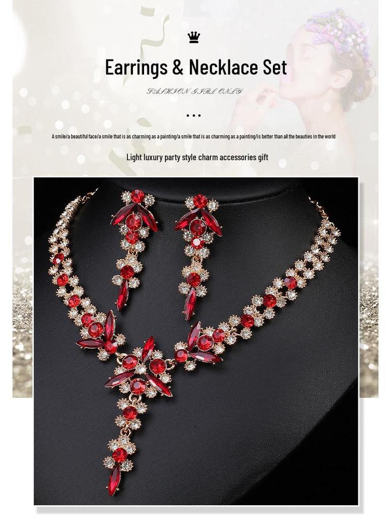 Elegantes Kristall Braut Halsketten Set - Hochwertiger Schmuck für Hochzeiten & Bankette