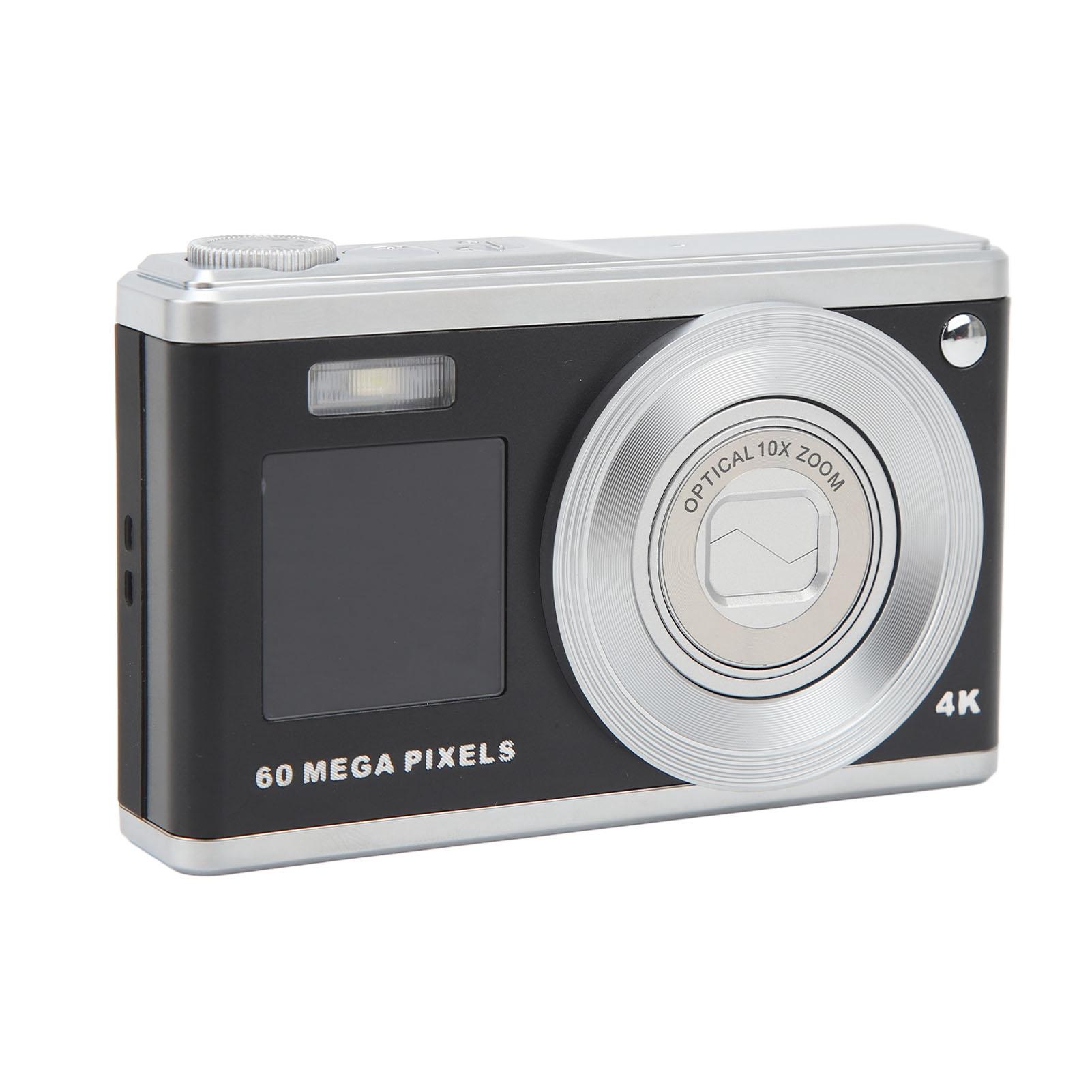 

Цифрова камера 2,88-дюймовий IPS-екран, анти-тремтіння, 10-кратне оптичне збільшення, 1000 мАг, автофокус, відеоблогерна камера чорний