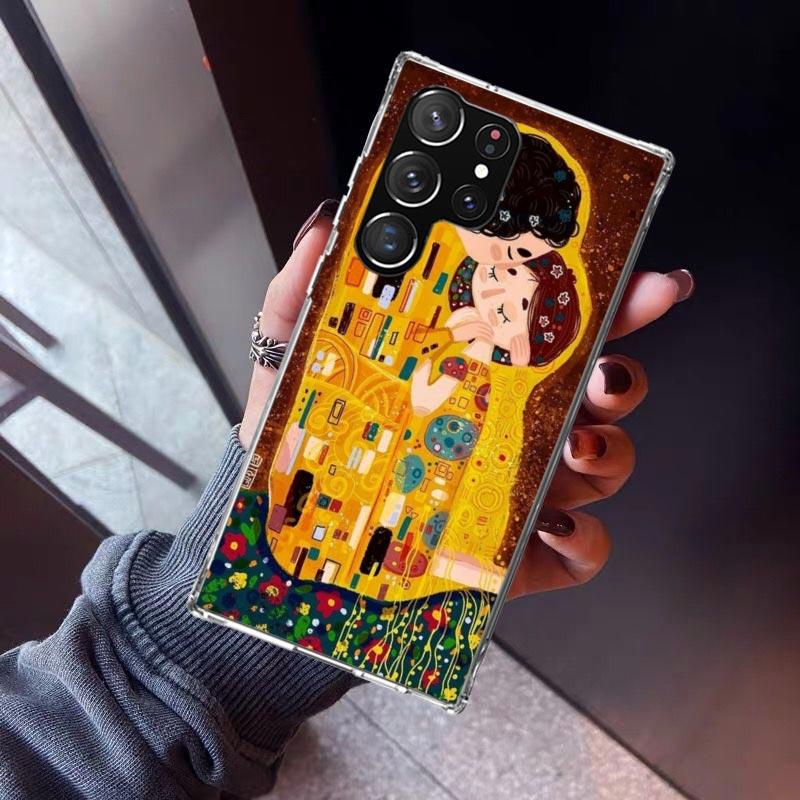 Kiss by Gustav Klimt Desig Phone Case For Samsung Galaxy S23 S24 S25 Edge S26 Ultra S22 + S21 Plus S20 FE Cover Silicone Print S
