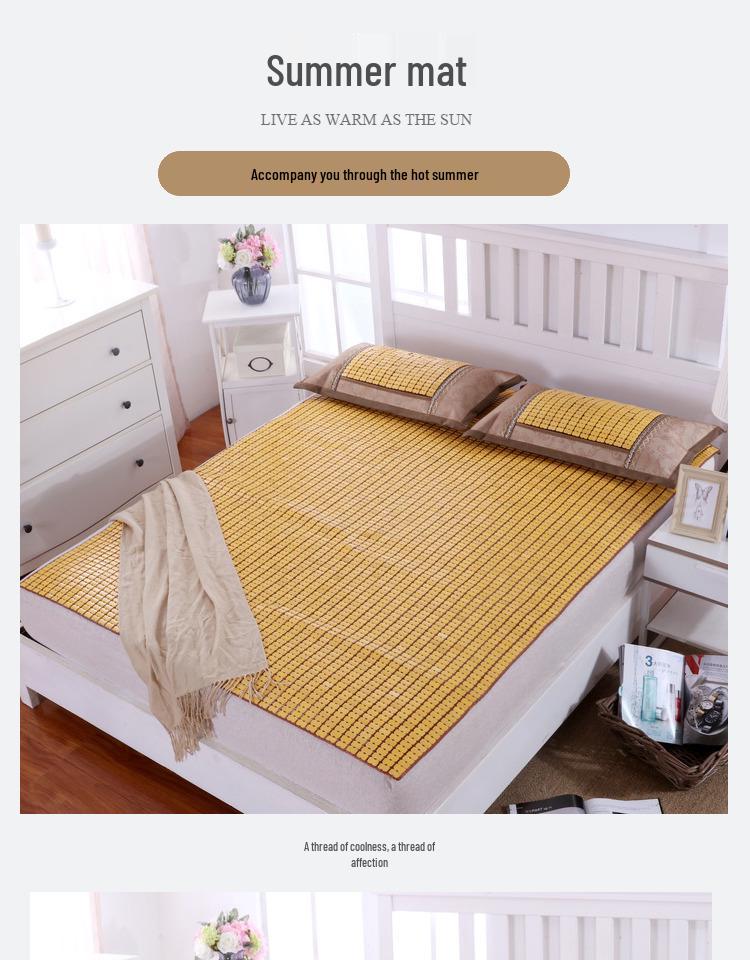 Summer Bamboo Cool Mat - Foldable, Free Shipping, Sizes: Dorm 0.8m, Student 1.2m, Twin 1.5m, Full 1.8m