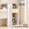 Narrow Bathroom Cabinet, Slim Storage Cabinet with 2 Doors & 4 Tiers, Freestanding Narrow Cupboard