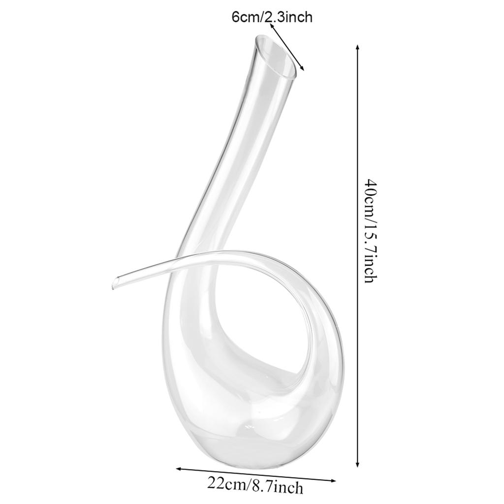 Decanter da 1500 ml a 6 forme Vino Rosso Brandy Vetro Cristallo Fatto a Mano Aeratore Bottiglia Versatore