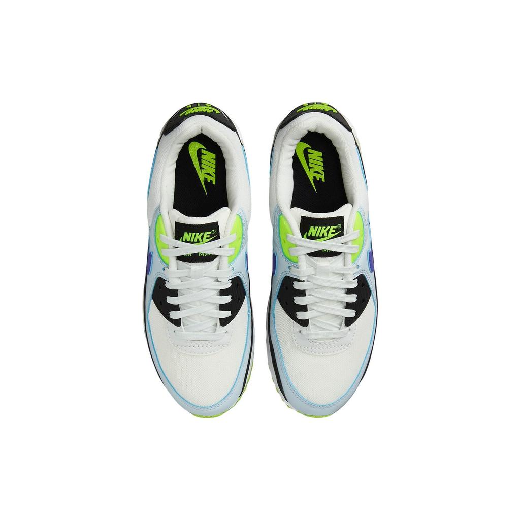 Nike  Air Max 90 White Blue Tint Volt Women Sneakers Summit-White Racer-Blue DH8010-102