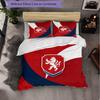 Czech Republi Football Pattern 3 Pieces Bedding Set Soft Microfiber Duvet Cover with Pillow Cases for Bedroom