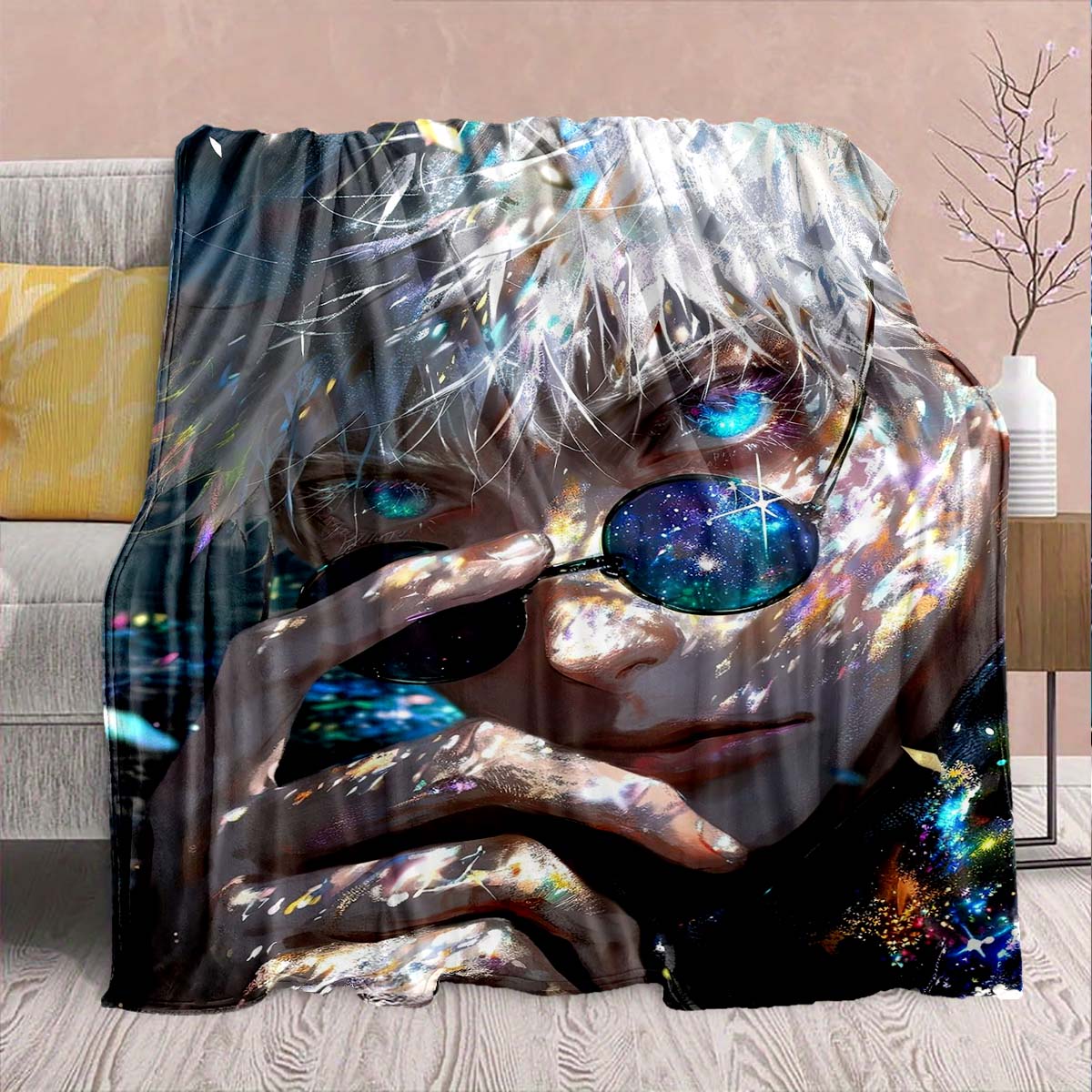 

Jujutsu Kaisen Flannel Printed Blanket Warm Cozy Soft Throw Lightweight Sofa Bed Home Decor -QJY 75x90cm