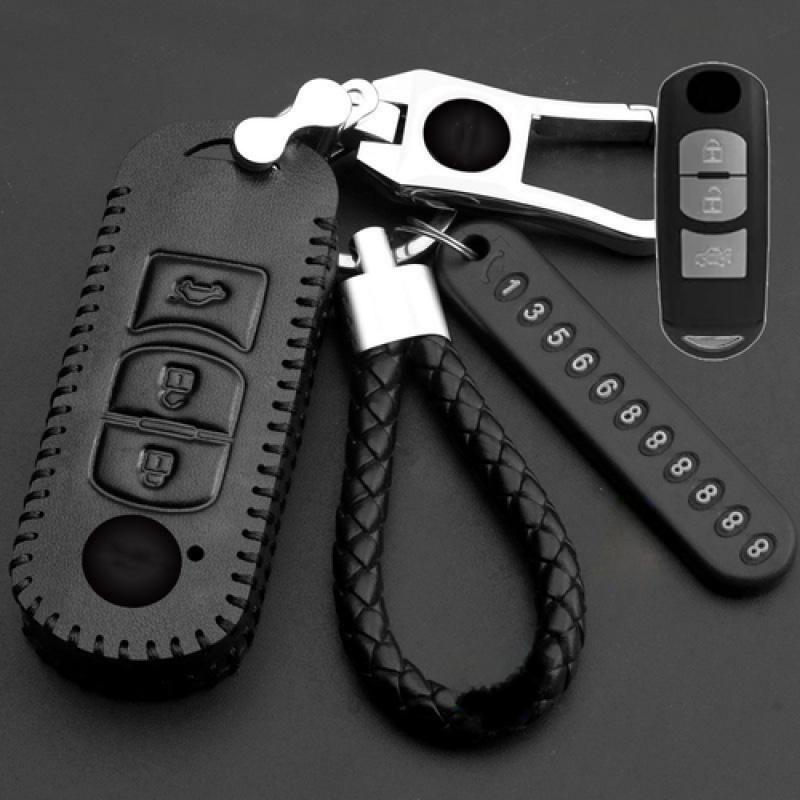 A+  Leather Car Key Fob Case Cover Bag For Mazda 2 3 5 6 CX-5 CX-3 CX-9 CX-7