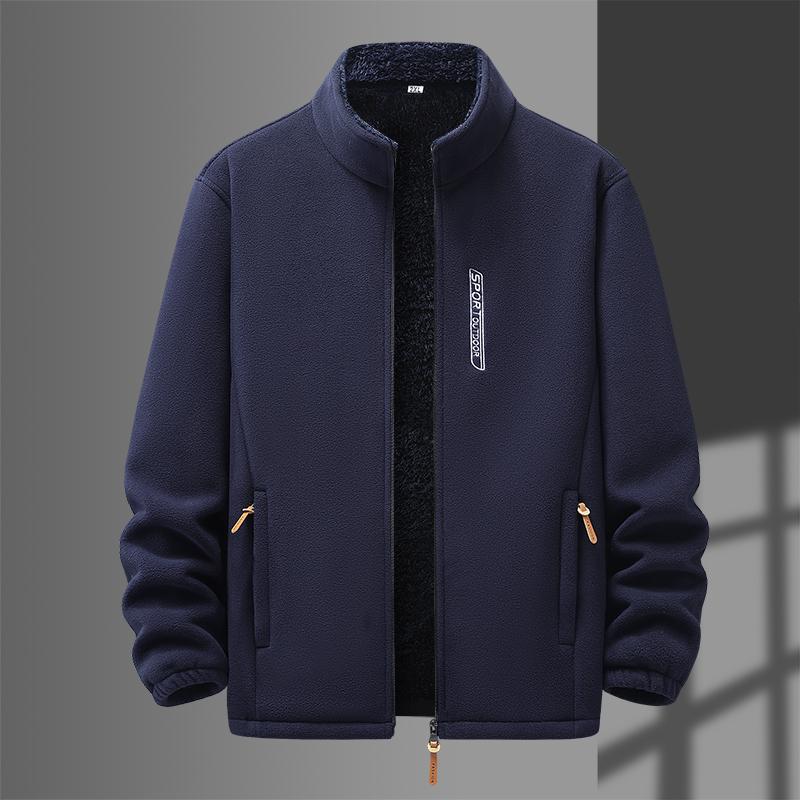 Autumn and Winter Fleece Jacket Men's Fleece Jacket Middle-aged and Elderly Fleece Casual Jacket Fleece Hoodie Outdoor Fleece Jacket