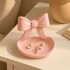 3D Printed Bow Jewelry Organizer Tray, Decorative Ribbon Bow Ring Holder for Rings Earrings Necklace, Vanity Storage Dish for Dresser, Desk, Vanity