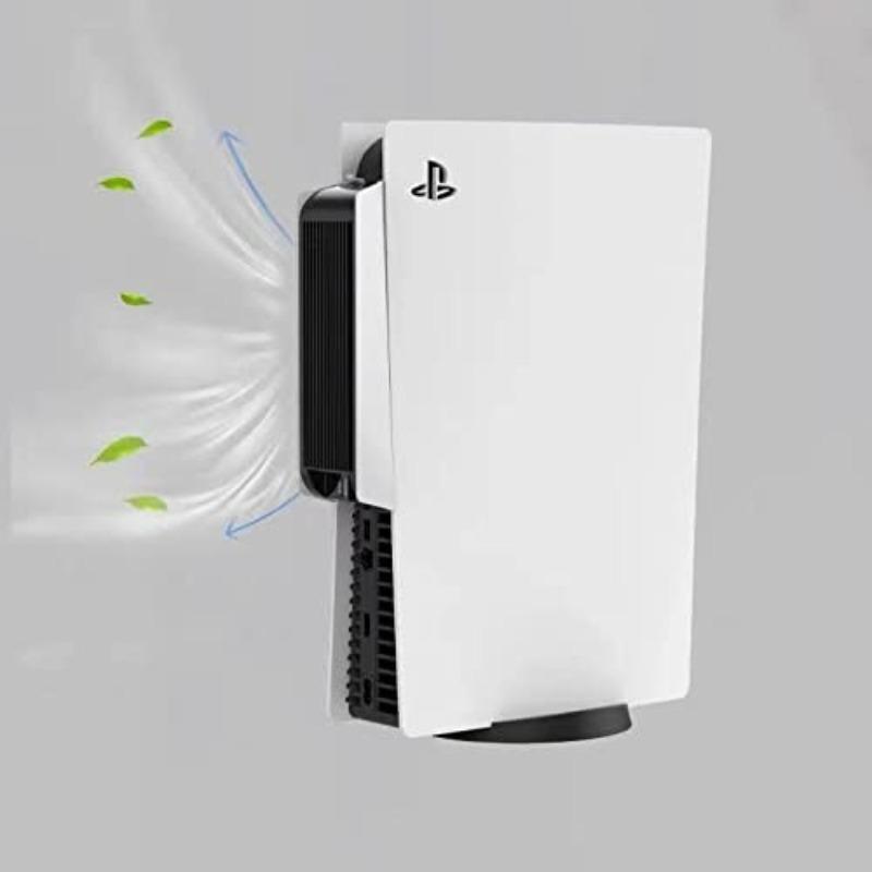 Ventilator de răcire îmbunătățit cu lumină LED, sistem de răcire silentios și eficient, 2 viteze ale ventilatorului, 3 ventilatoare mici, port USB 3.0 pentru PlayStation5 Digital & Discs Edition