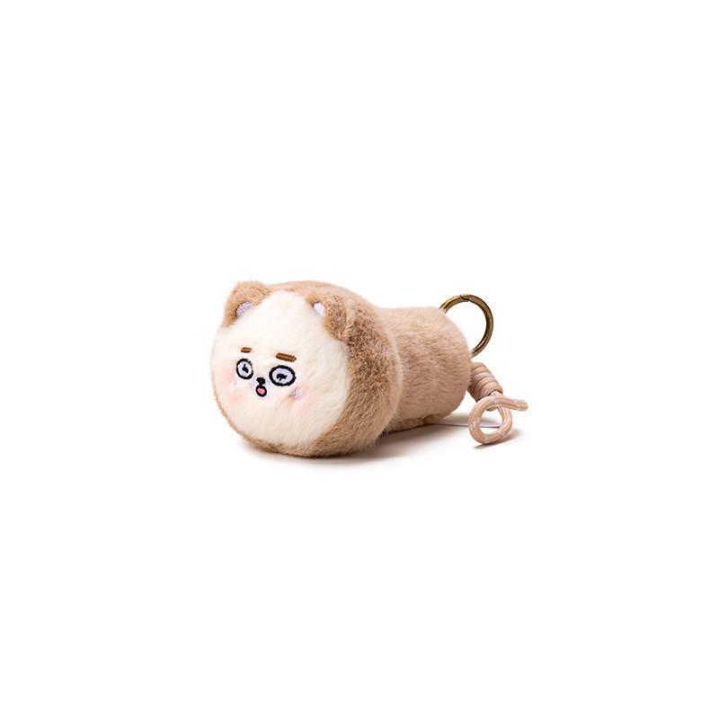 Cute Bold Jinnew Bear Luminous Flashlight Plush Keychain Pendant Kids For
