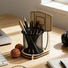 Basketball Pen Holder Metal Mesh Cup Desk Organizer Basketball Stand Style Pencil Holder Ruler Eraser Organizer