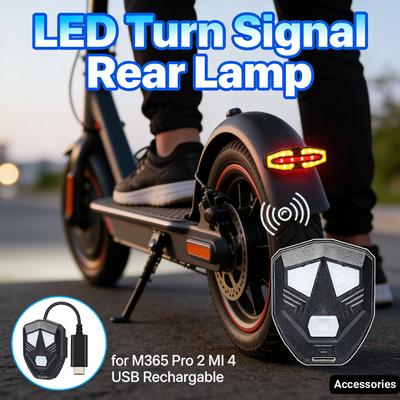 E-Scooter Safety Warning Tail Light USB Rechargable Waterproof Warning Lamp LED Turn Signal Light for Xiaomi M365 Pro 2 MI 4