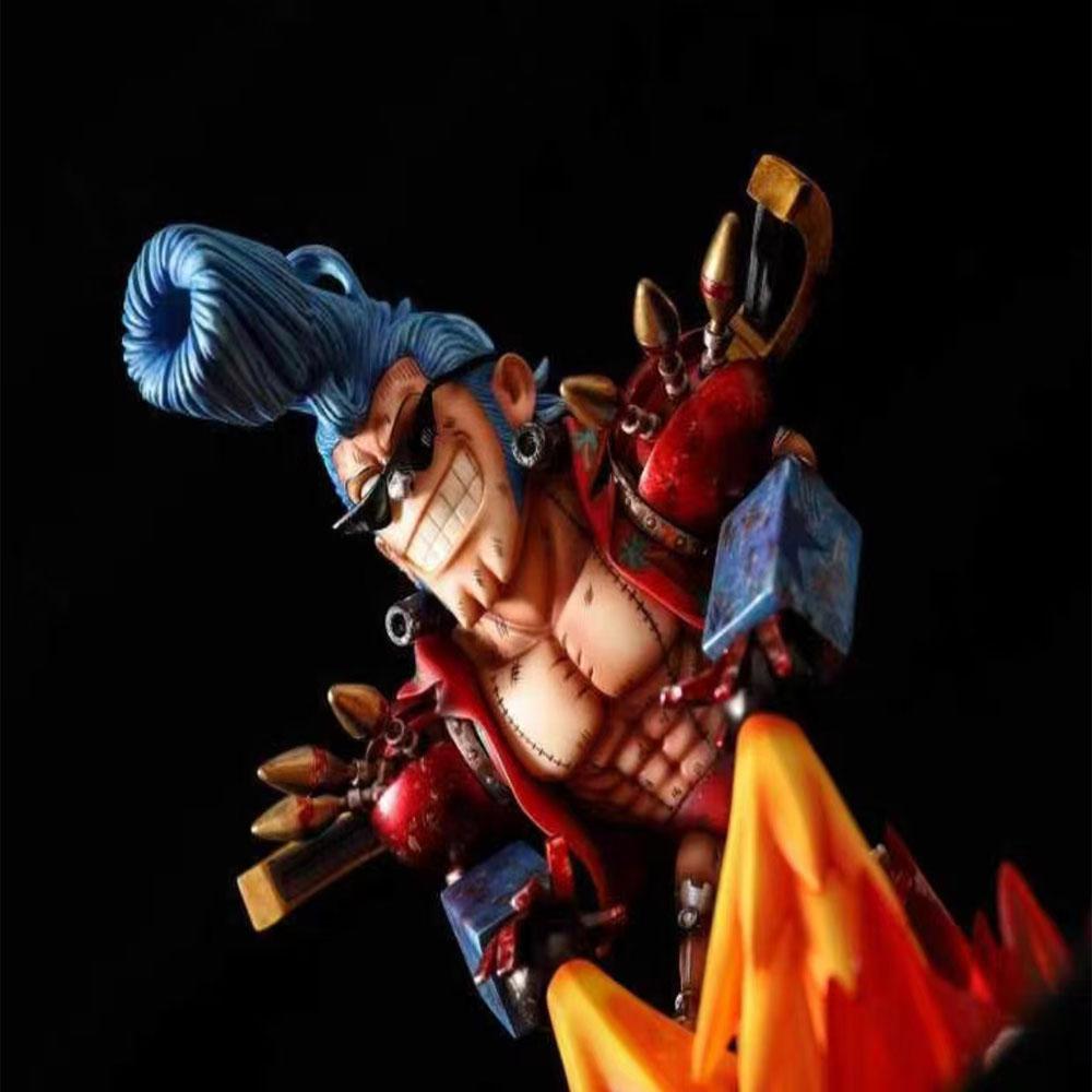 21Cm One Piece Anime Figures Straw Hat Pirates Crew Battle Franky Action Figure PVC GK Statue Model Doll Collection Toys Gift
