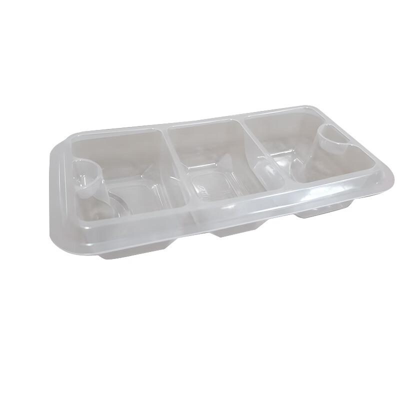 1250ml Square 3-Compartment Lockable Takeaway Container