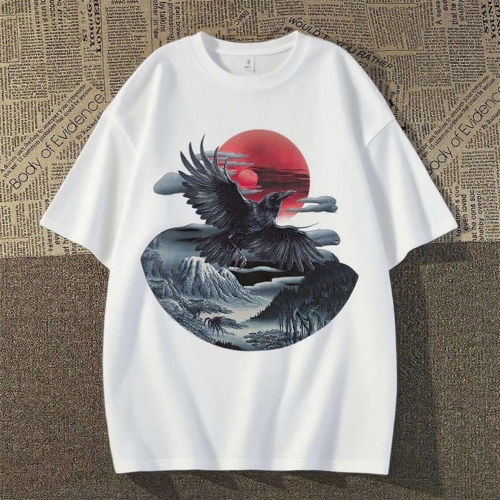 2025 American Devil Style Printed Short-sleeved Summer Casual Fashion Top Crew Neck Cotton Cool Breathable T-shirt