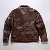 Old Mulholland Road tire cowhide jacket lapel short American retro leather motorcycle jacket Ami Kaki cowhide