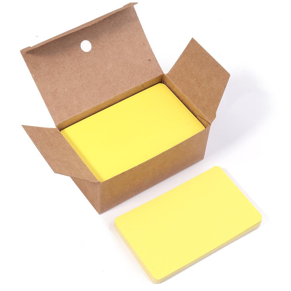 100pcs 5.4x8.8cm Kraft Paper Card Blank Word Card Business Note Message Card Bookmark Learning Postcard Greeting Invitation Card