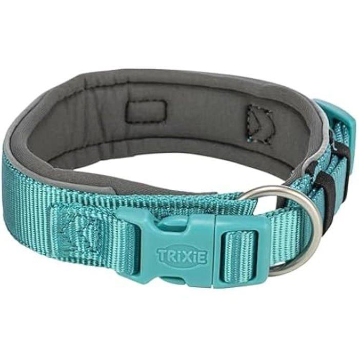Collier pour chien - TRIXIE - Premium - Extra large - Aqua/graphite gris - Boucle