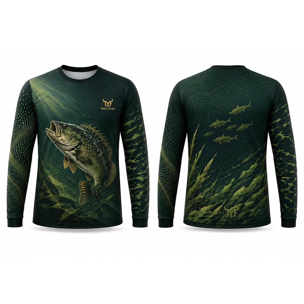 Herren Outdoor Angel T-Shirts Bequem Leicht Atmungsaktiv Langarm Oberteile Herbst Mode Sport Freizeit Rundhals T-Shirt