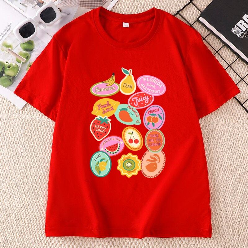 Cute Fruit Strawberry Tshirt Comfortable Summer Cottagecore Berries Tshirt Unisex Crewneck Short Sleeve Tshirts Streetwear