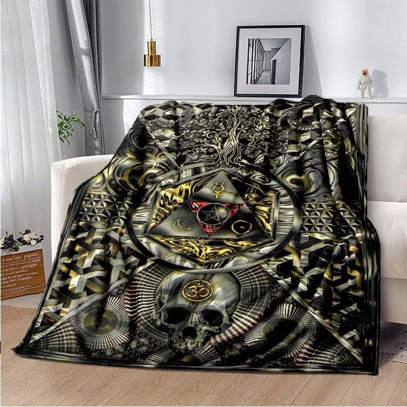Masonic Freemason Illuminati Ring Throw Blanket Soft Comfortable Sofa Blankets and Throws Flannel Blankets for Adults