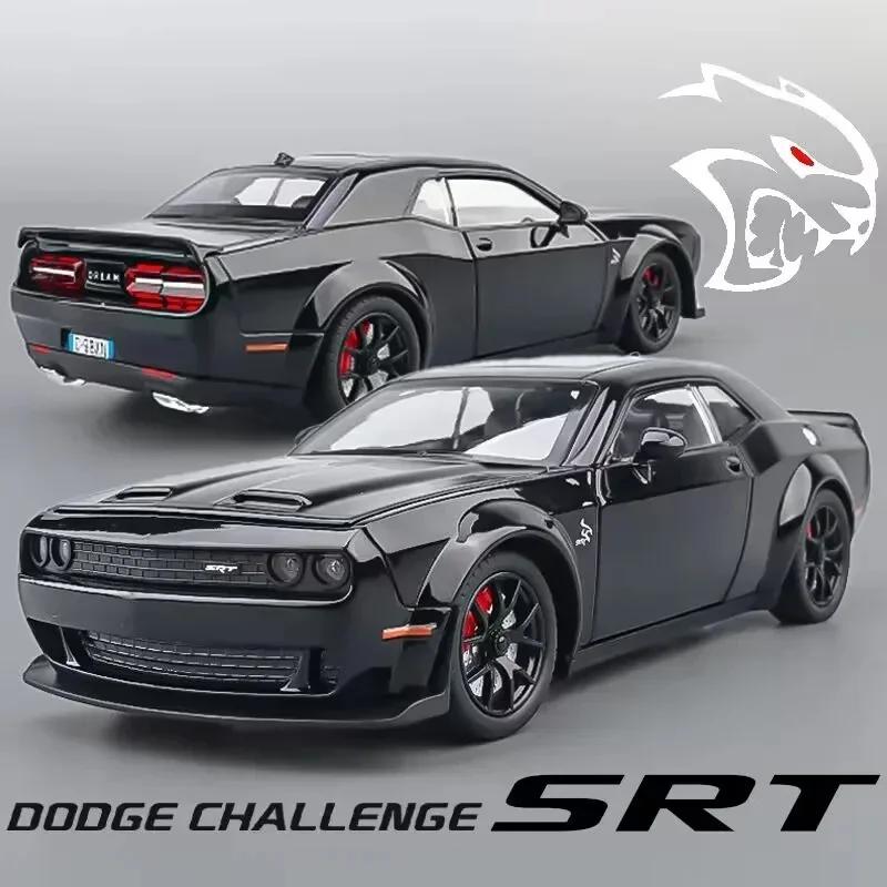 Simulation 1:24 Dodge Challenger Hellcat Redeye Leichtmetall-Automodell mit Sound und Licht Kinderspielzeug Geburtstagsgeschenk Miniaturauto