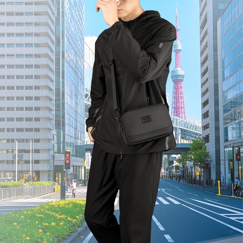 YOWUBA Shoulder Small Waist Multifunctional Messenger Bag with Crossbody Popular for Business and Commuting Men's Bag, Bag, Multi-Layered Storage,